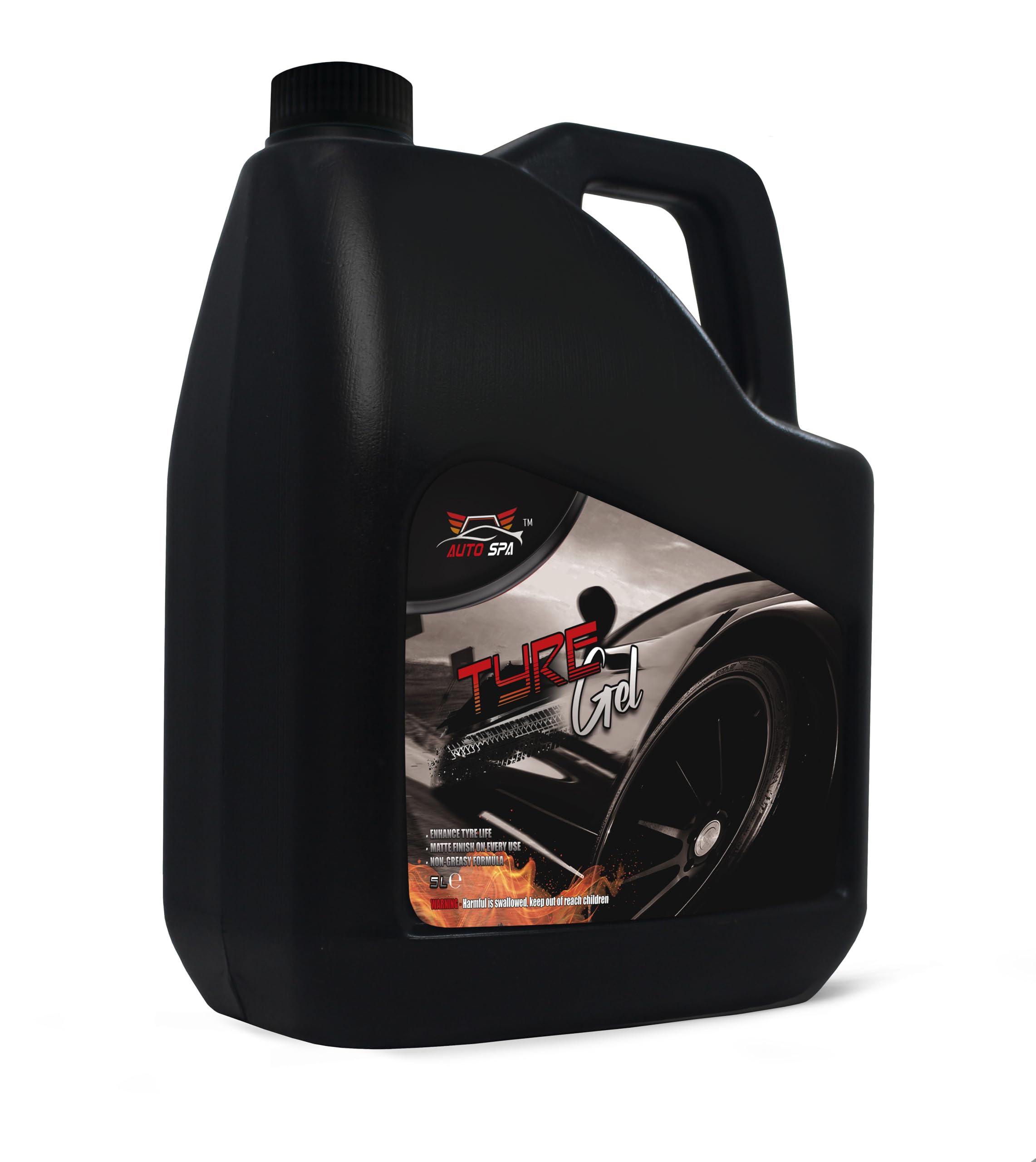 01 AUTO SPA Car & Bike Tyre Polish Gel - 5LTR | Long Lasting Super Black Shine | Fresh Look Tyre Dressing, Shinner & Polish | Prevents Dullness | Non-greasy & UV-Resistant | Ultimate Tire Care Solution - Image 1